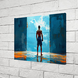 Холст прямоугольный Кикбоксер в синем, цвет: 3D-принт — фото 2