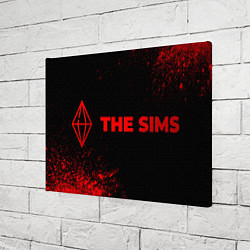 Холст прямоугольный The Sims - red gradient по-горизонтали, цвет: 3D-принт — фото 2