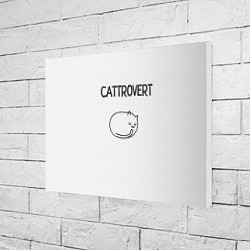 Холст прямоугольный Интроверт-кот, цвет: 3D-принт — фото 2