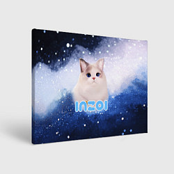 Картина прямоугольная Inzoi логотип с белой кошечкой