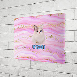 Холст прямоугольный Inzoi розовый фон с золотинками, цвет: 3D-принт — фото 2