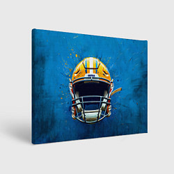 Картина прямоугольная Шлем для американского футбола на синем