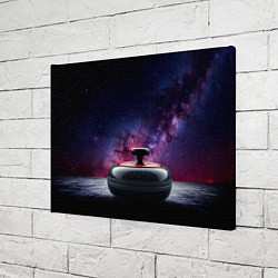 Холст прямоугольный Камень для кёрлинга в космосе, цвет: 3D-принт — фото 2