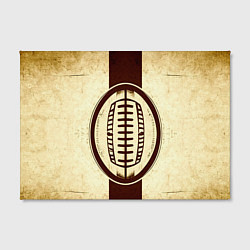 Холст прямоугольный Мяч регби на бежевом, цвет: 3D-принт — фото 2