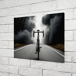 Холст прямоугольный Шоссейный велосипед в черном дыму, цвет: 3D-принт — фото 2