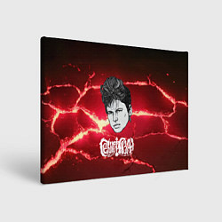 Холст прямоугольный Сектор газа портрет на красном разломе плит, цвет: 3D-принт