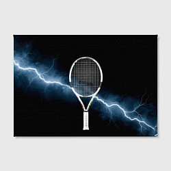 Холст прямоугольный Теннисная ракетка и молния, цвет: 3D-принт — фото 2