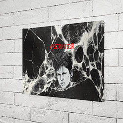 Холст прямоугольный Портрет Юрия Хоя на черно-белой паутине, цвет: 3D-принт — фото 2