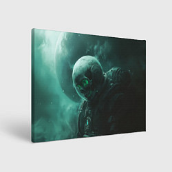 Холст прямоугольный Космонавт скелет с зеленым светом, цвет: 3D-принт