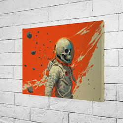 Холст прямоугольный Скелет космонавт и краска на фоне, цвет: 3D-принт — фото 2