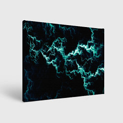 Холст прямоугольный Lightning light blue glow, цвет: 3D-принт