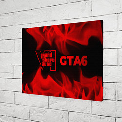 Холст прямоугольный GTA6 - red gradient по-горизонтали, цвет: 3D-принт — фото 2