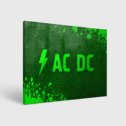 Холст прямоугольный AC DC - green gradient по-горизонтали, цвет: 3D-принт
