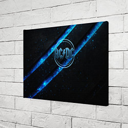 Холст прямоугольный ACDC черно-синяя текстура, цвет: 3D-принт — фото 2