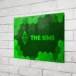 Холст прямоугольный The Sims - green gradient по-горизонтали, цвет: 3D-принт — фото 2