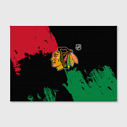 Холст прямоугольный Чикаго Блэкхокс - брызги красок, цвет: 3D-принт — фото 2