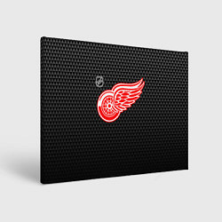 Холст прямоугольный Детройт Ред Уингз - черные треугольники, цвет: 3D-принт