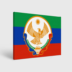 Холст прямоугольный Цвета Дагестана с гербом, цвет: 3D-принт