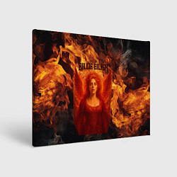 Холст прямоугольный Билли Айлиш из огня, цвет: 3D-принт