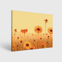 Картина прямоугольная Цветы на закате