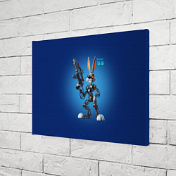 Холст прямоугольный Cyborg Bugs Bunny with a gun - ai art fantasy, цвет: 3D-принт — фото 2