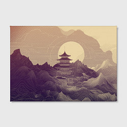 Холст прямоугольный Ретро иллюстрация Японского храма, цвет: 3D-принт — фото 2