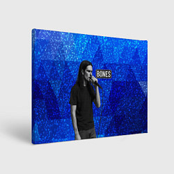 Холст прямоугольный Bones стоит с микрофоном, цвет: 3D-принт