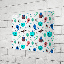 Холст прямоугольный Halloween light blue pumpkin, цвет: 3D-принт — фото 2