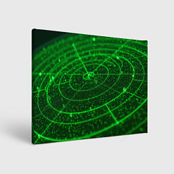 Картина прямоугольная Неоновый зеленый радар