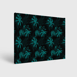 Картина прямоугольная Palm light blue dark