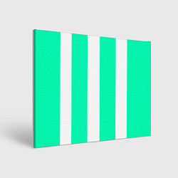 Картина прямоугольная Color turquoise white line