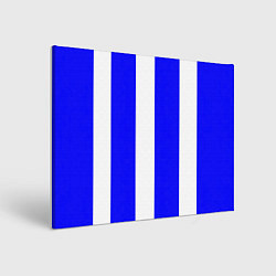 Холст прямоугольный Color white blue line, цвет: 3D-принт