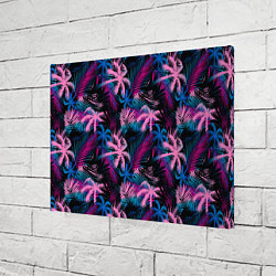 Холст прямоугольный Palm pink blue pink, цвет: 3D-принт — фото 2