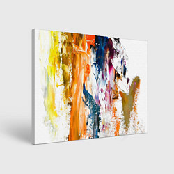 Холст прямоугольный Разноцветные мазки кисти на палитре художника, цвет: 3D-принт