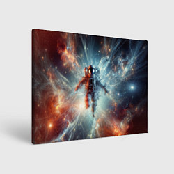 Холст прямоугольный Космонавт в космической туманности, цвет: 3D-принт