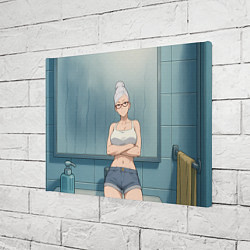 Холст прямоугольный Дандадан бабушка в ванной, цвет: 3D-принт — фото 2