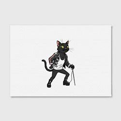 Холст прямоугольный Кот - Фредди Меркьюри, цвет: 3D-принт — фото 2