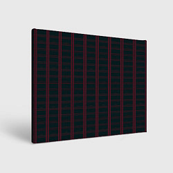Холст прямоугольный Color dark cage red stripes, цвет: 3D-принт