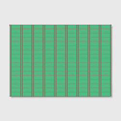 Холст прямоугольный Color green cage brown stripes, цвет: 3D-принт — фото 2
