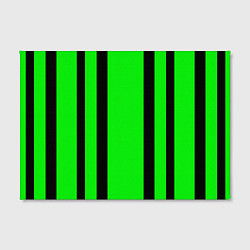Холст прямоугольный Color black and green stripes, цвет: 3D-принт — фото 2