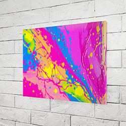 Холст прямоугольный Яркая абстракция из розовых и голубых красок, цвет: 3D-принт — фото 2