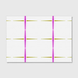 Холст прямоугольный Color white pink yellow stripes, цвет: 3D-принт — фото 2