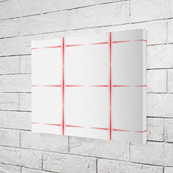 Холст прямоугольный Color white red stripes, цвет: 3D-принт — фото 2