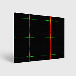 Холст прямоугольный Color black green orange stripes, цвет: 3D-принт