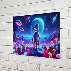 Холст прямоугольный Bender bending robot on the neon mushrooms planet, цвет: 3D-принт — фото 2