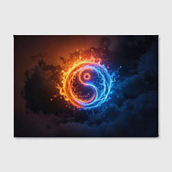 Холст прямоугольный Инь ян огонь и лёд, цвет: 3D-принт — фото 2