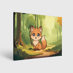 Холст прямоугольный Кавайная лисичка - аниме, цвет: 3D-принт