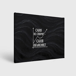 Холст прямоугольный Саня не спорит Саня объясняет, цвет: 3D-принт