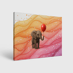 Картина прямоугольная Слоненок с красным воздушным шариком