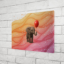 Холст прямоугольный Слоненок с красным воздушным шариком, цвет: 3D-принт — фото 2